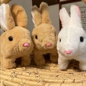 Three adorable battery powered bunnies.